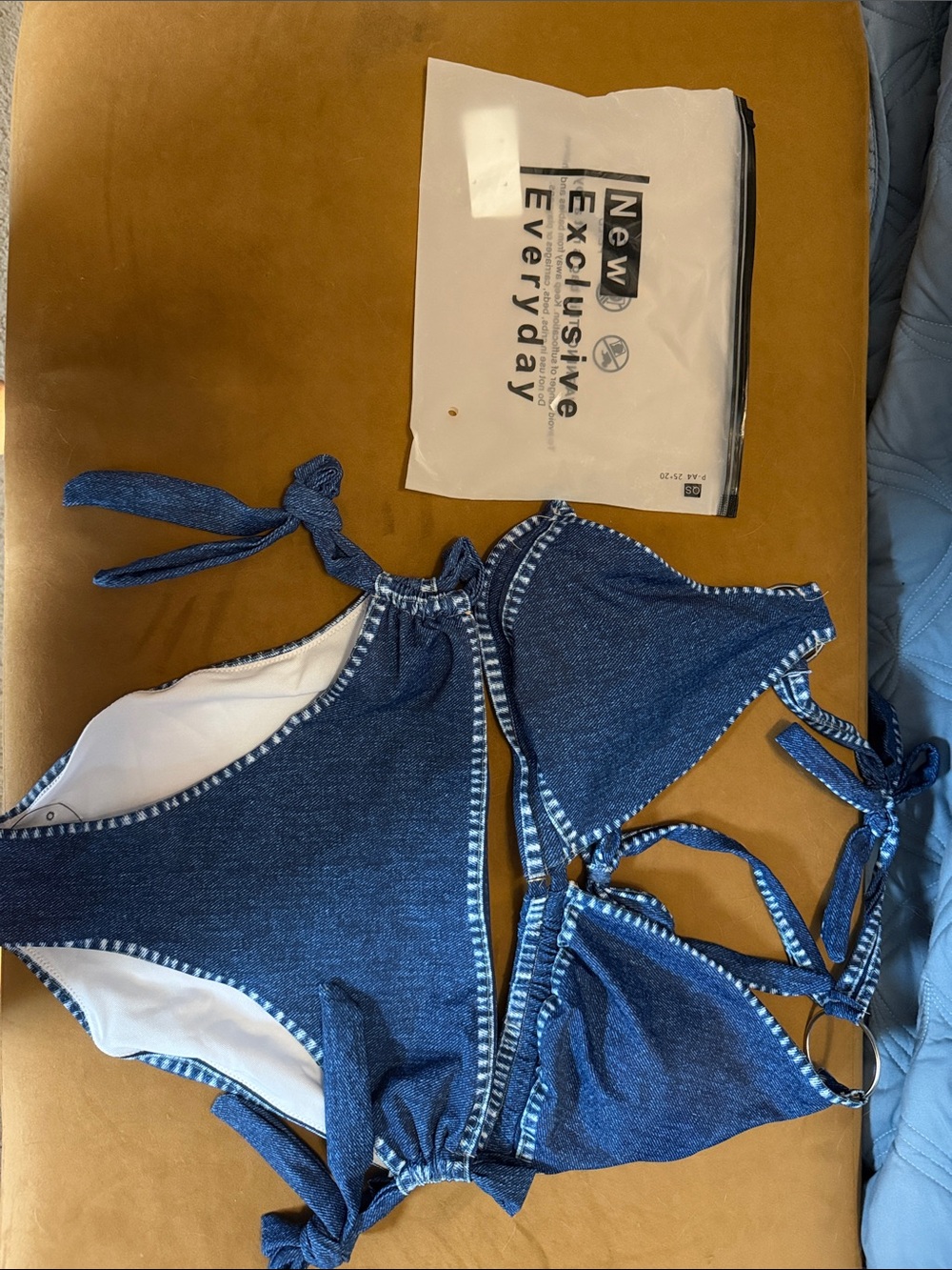 Blue Tie-Side Bikini Set - Women's Swim